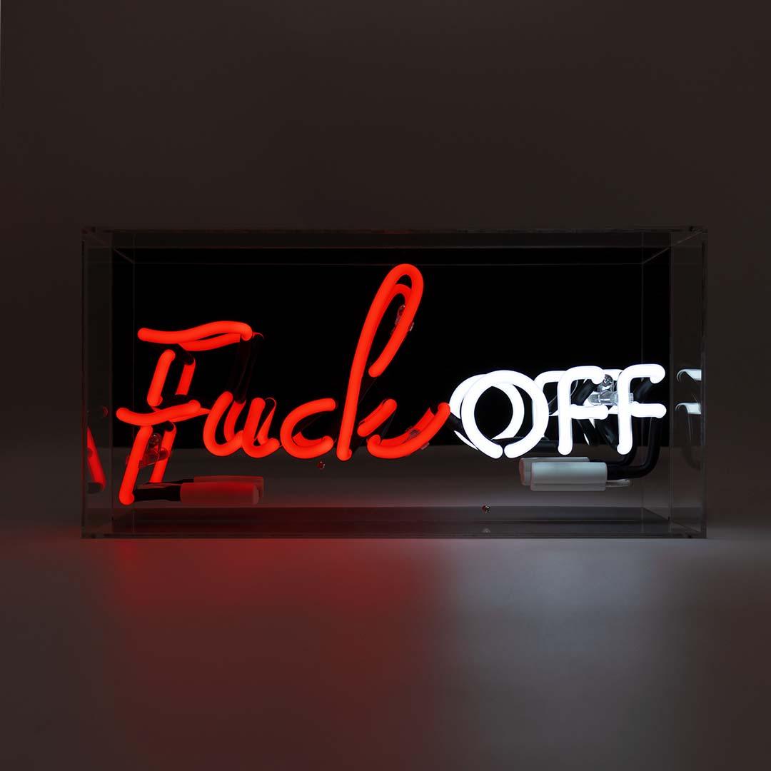 "F*ck Off" Glas Neon Box - TOM NEON