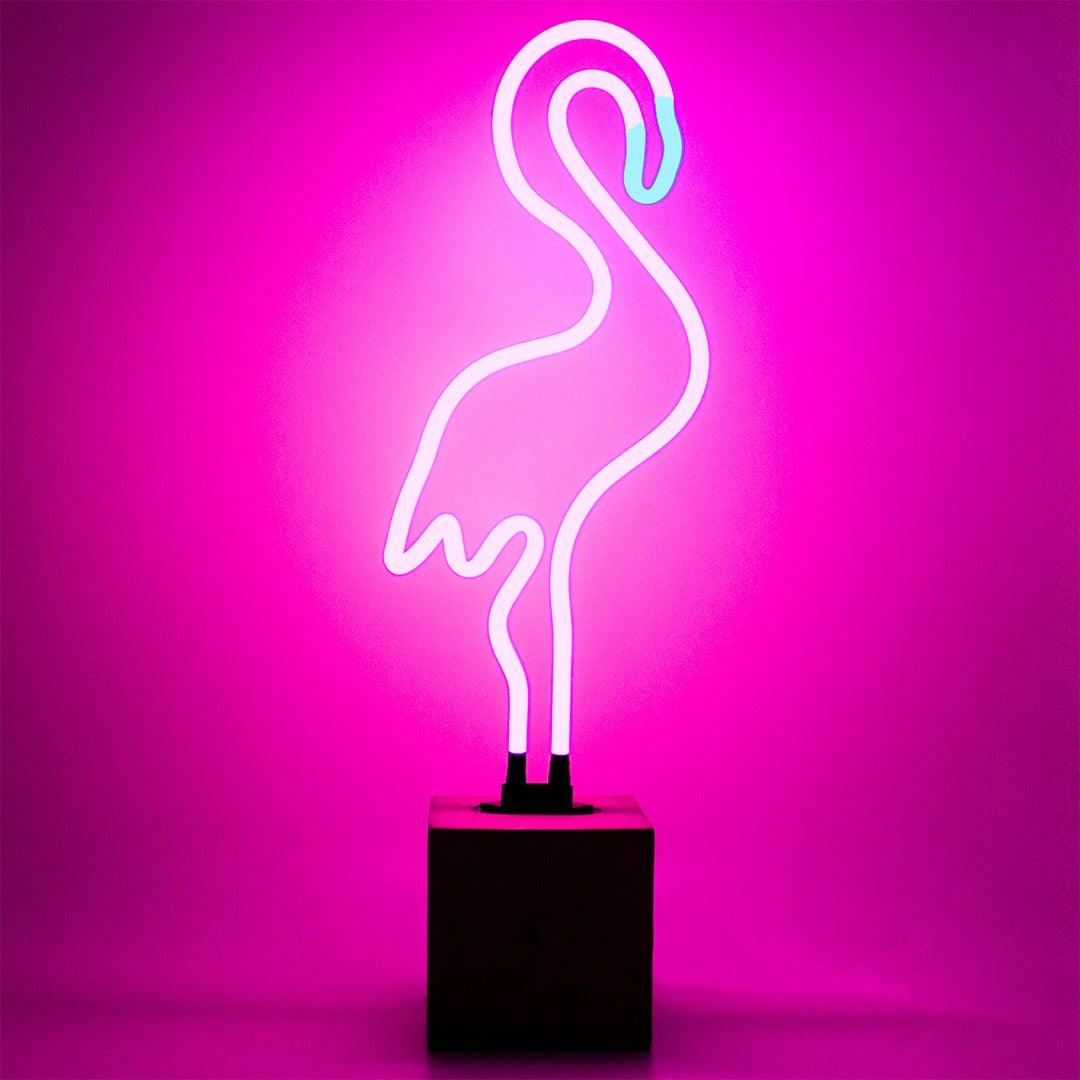"Flamingo" Glas Stand-Neon - TOM NEON