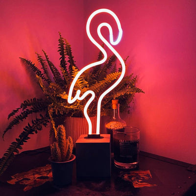 "Flamingo" Glas Stand-Neon - TOM NEON