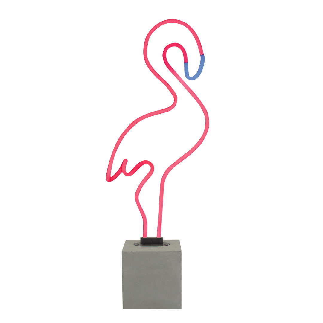 "Flamingo" Glas Stand-Neon - TOM NEON