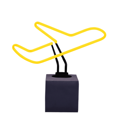"Flugzeug" Glas Stand-Neon - TOM NEON