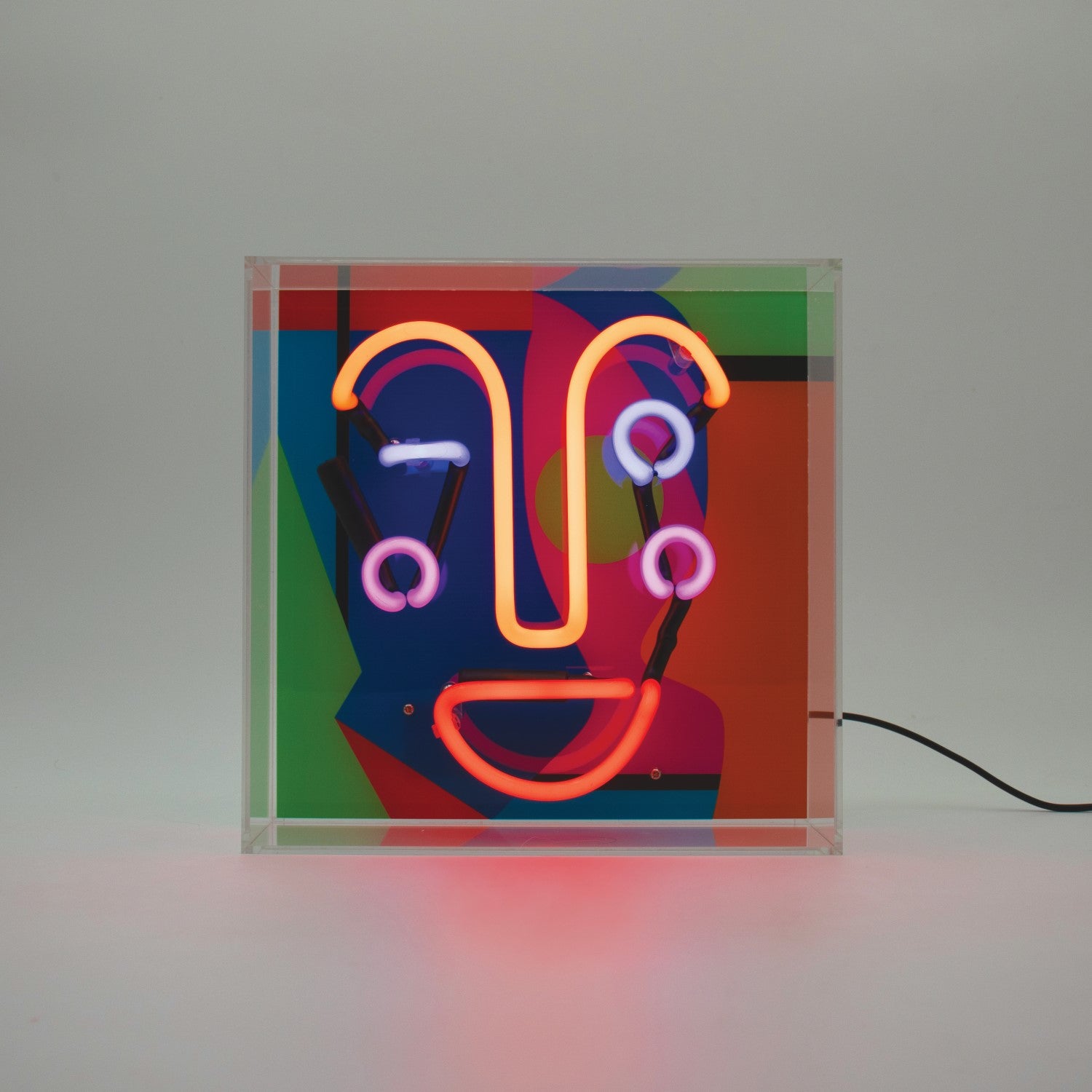 “Friendly Face” Glass Neon Box