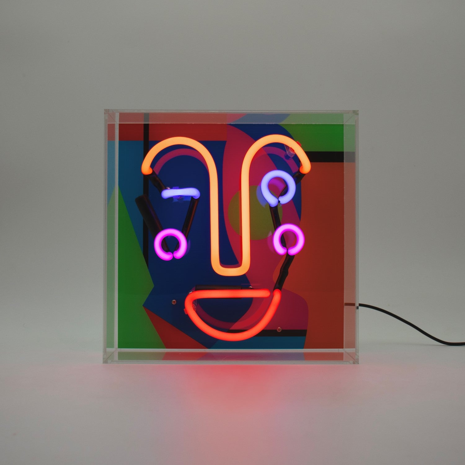 “Friendly Face” Glass Neon Box