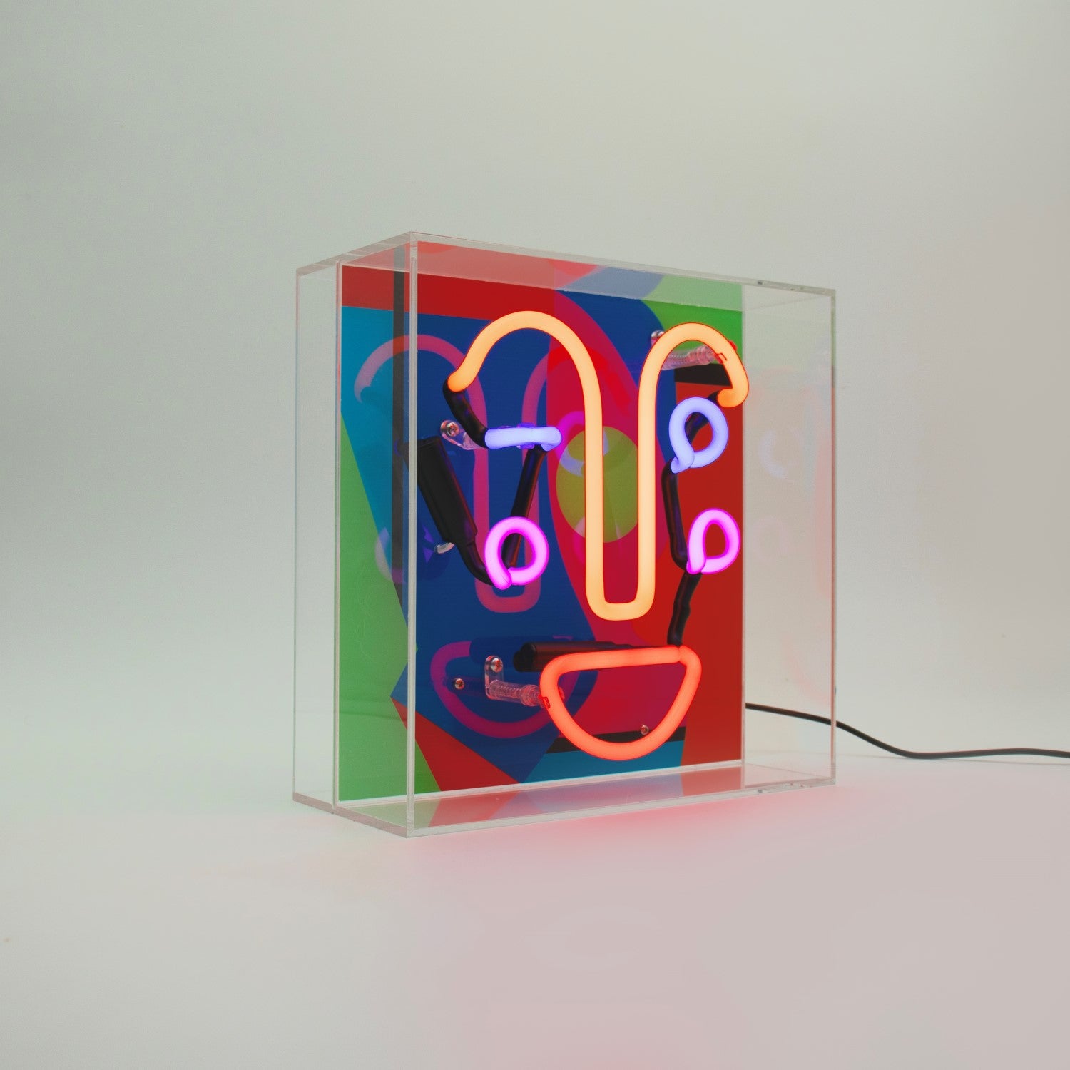 "Freundliches Gesicht" Glas Neon Box
