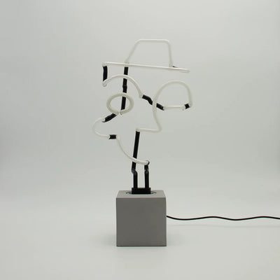 "Kunstgesicht" Glas Stand-Neon
