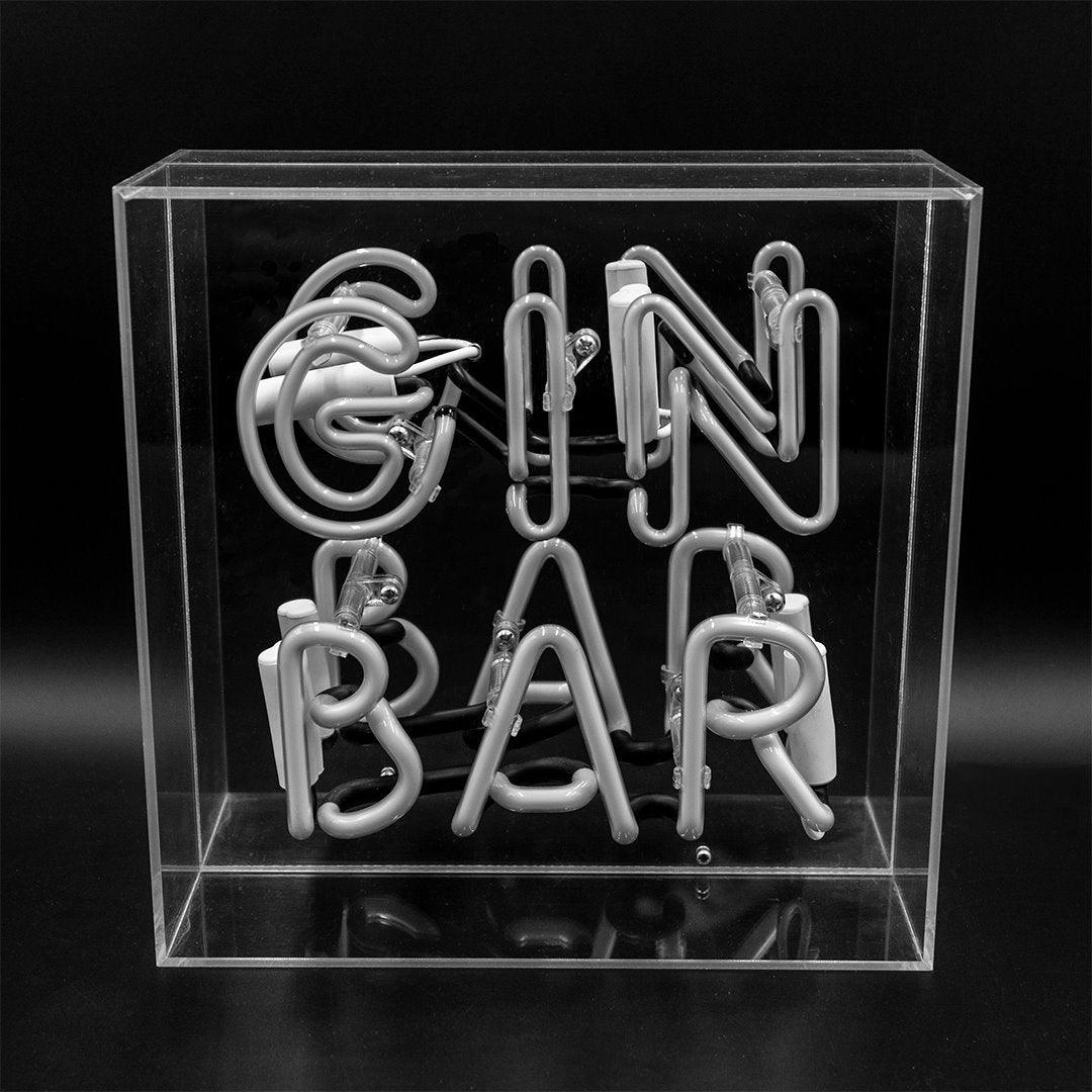 "Gin Bar" Glas Neon Box - TOM NEON