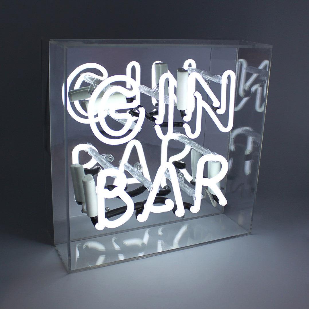 "Gin Bar" Glas Neon Box - TOM NEON