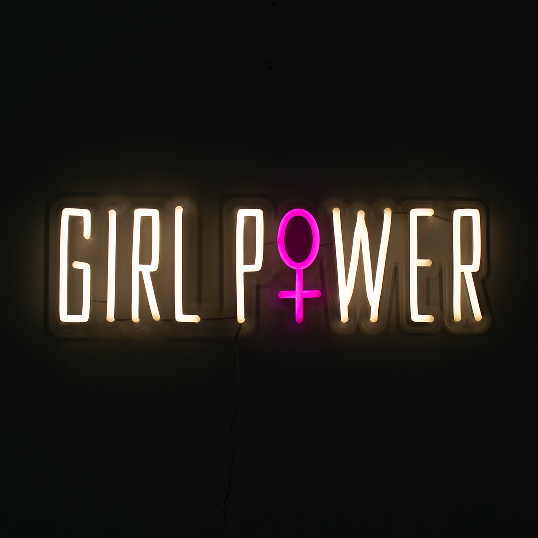 "Girl Power" neon sign lettering LED light