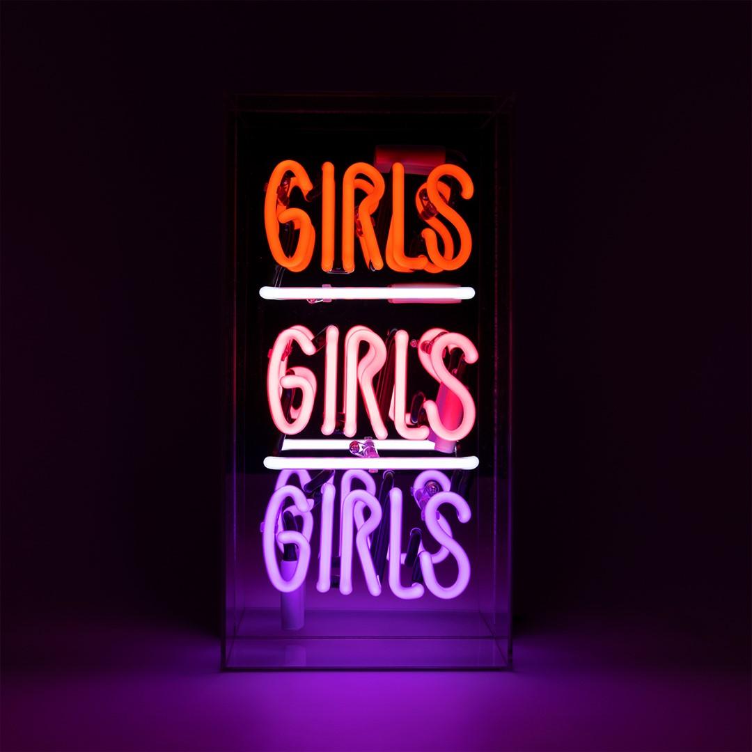 "Girls Girls Girls" Glas Neon Box - TOM NEON