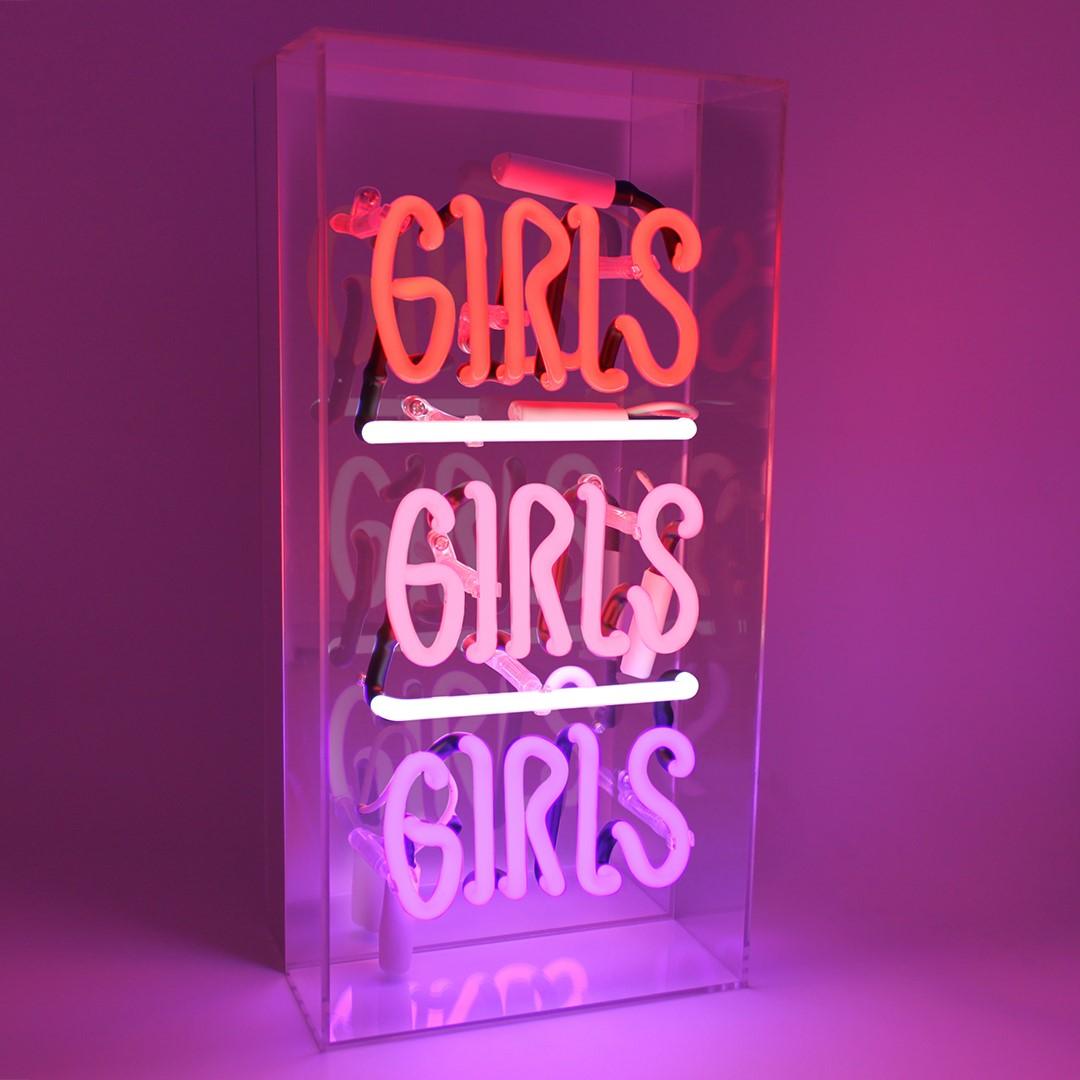 "Girls Girls Girls" Glas Neon Box - TOM NEON