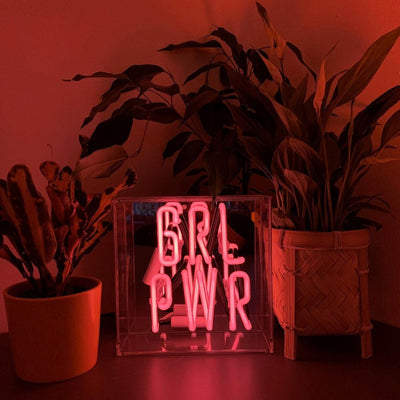 "Girl Power" Mini Glas Neon Box - TOM NEON