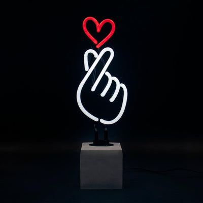 "Herz Hand" Glas Stand-Neon - TOM NEON
