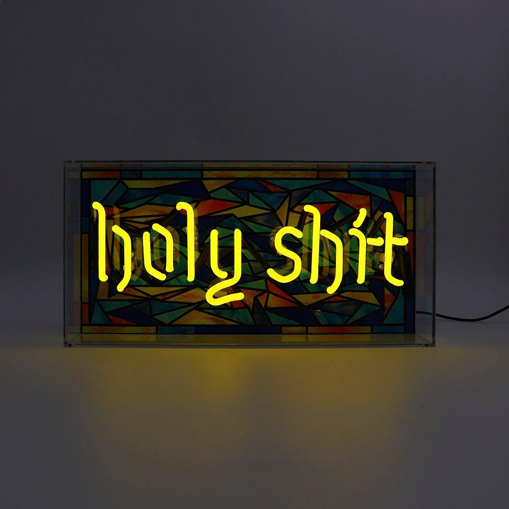 "holy shit" Glas Neon Box - TOM NEON