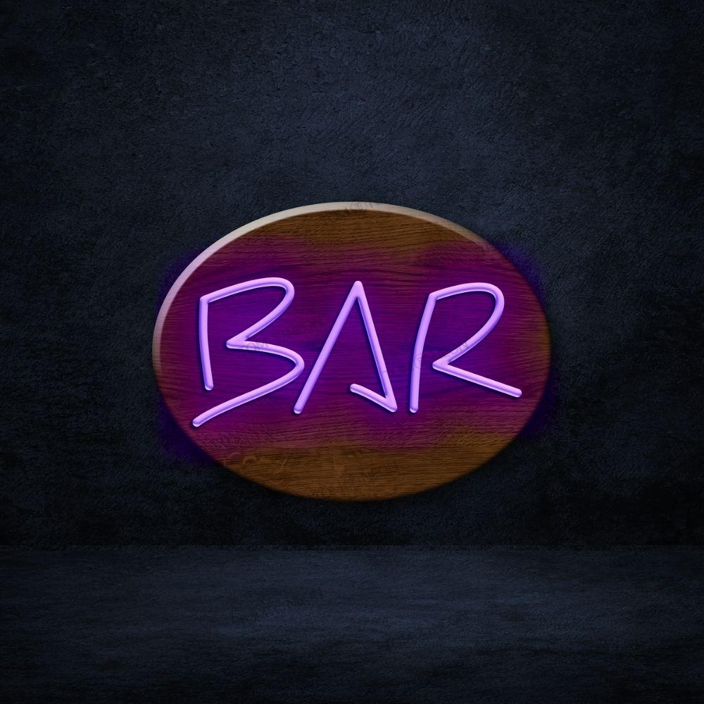 "Bar" LED Neon Schild Holz - TOM NEON