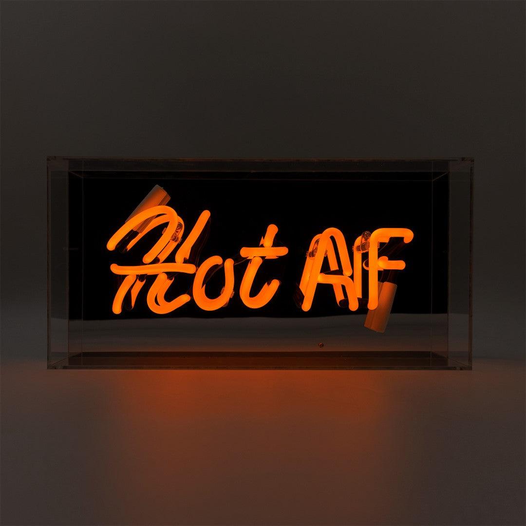 "Hot AF" Glas Neon Box - TOM NEON