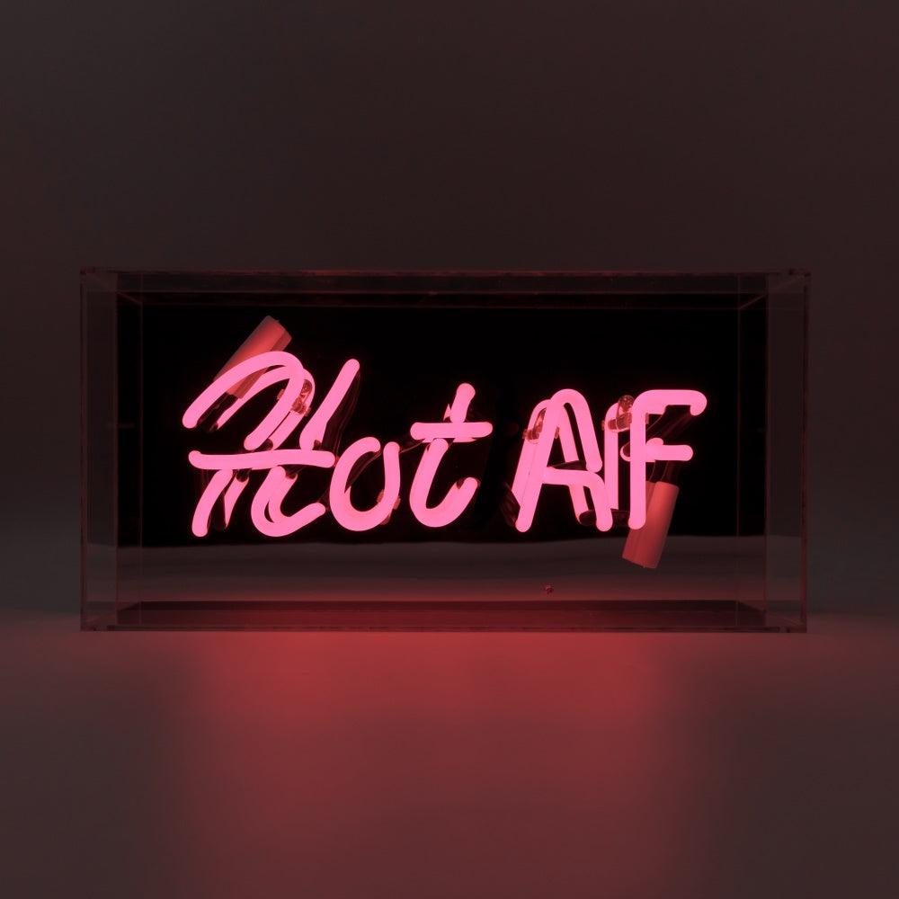 "Hot AF" Glas Neon Box - TOM NEON