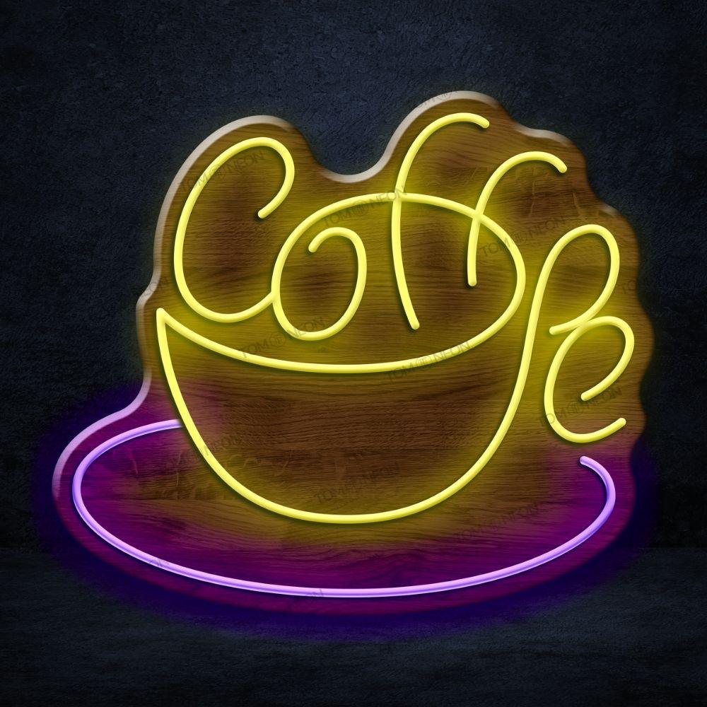 "Indoor Coffee Mug" LED Neon Schild Holz - TOM NEON