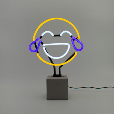 "Lachen" Glas Stand-Neon