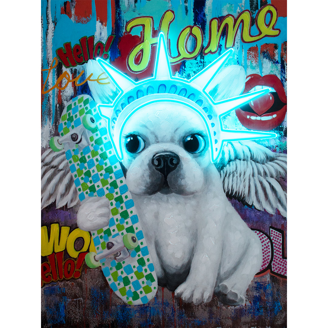"Liberty Dog" LED Neon Wall Art
