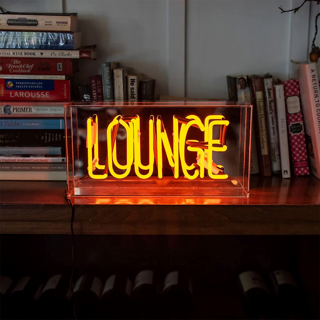 "Lounge" Glass Neon Box