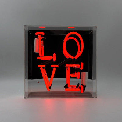 "Love" Glas Neon Box - TOM NEON