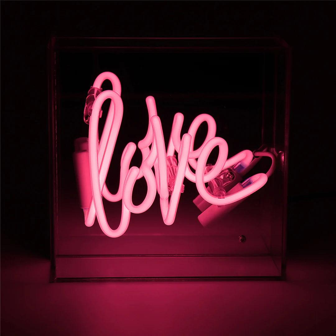 "Love Lettering" Glas Neon Box - TOM NEON
