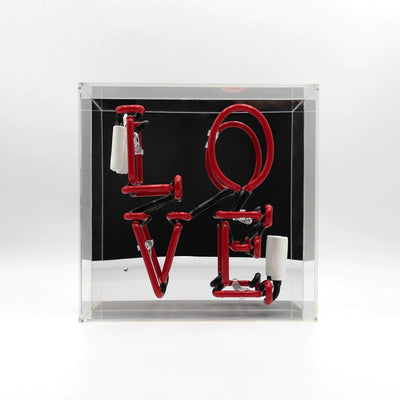 "Love" Glas Neon Box - TOM NEON