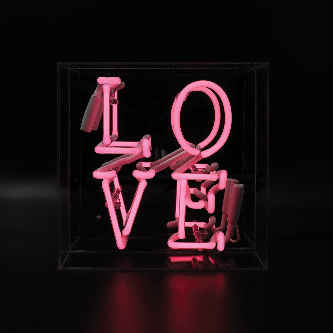 "Love" Glas Neon Box - TOM NEON