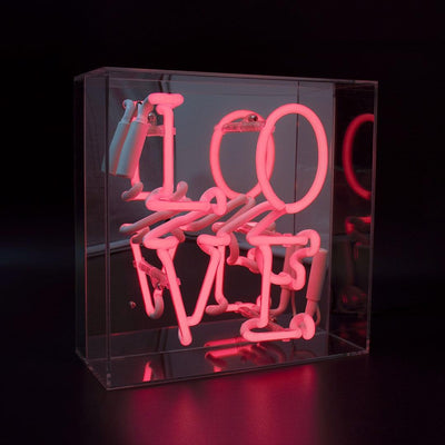 "Love" Glas Neon Box - TOM NEON