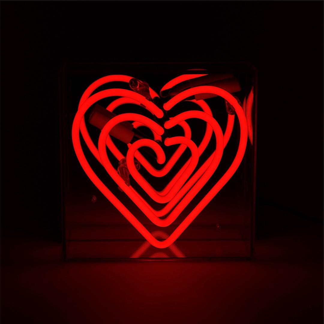 "Heart" Mini Glas Neon Box - TOM NEON