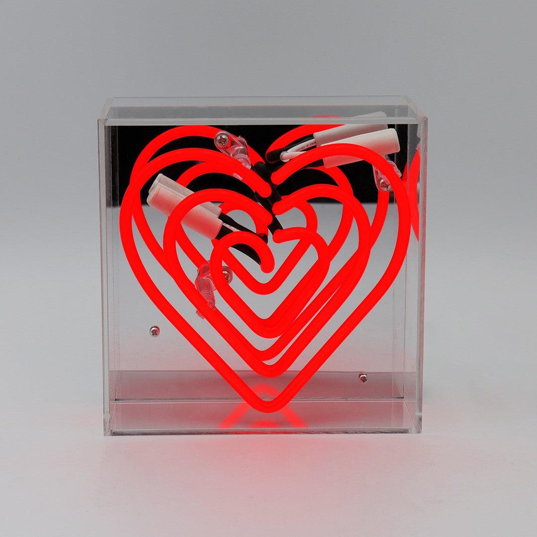 "Heart" Mini Glas Neon Box - TOM NEON