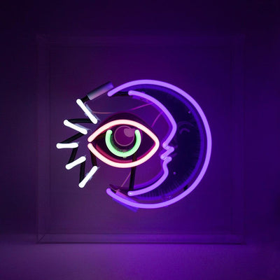 "Moon" Large Glas Neon Box - TOM NEON
