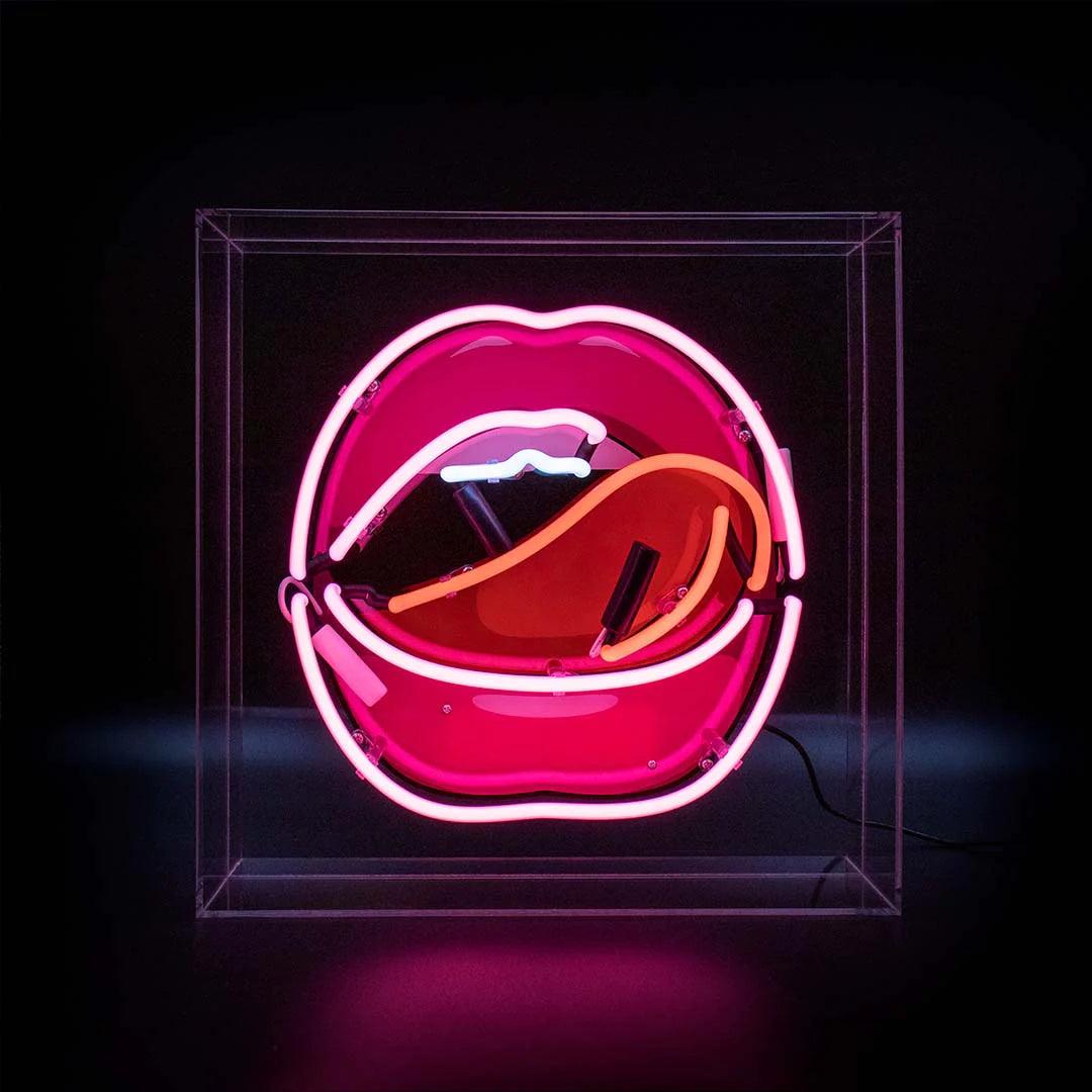 "Mouth" Glas Neon Box - TOM NEON
