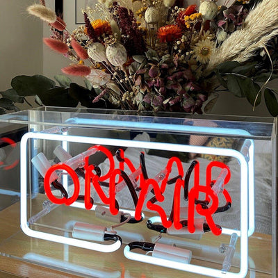"On Air" Glas Neon Box - TOM NEON