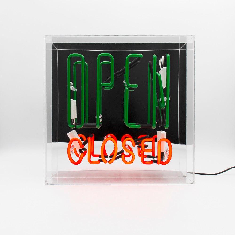 "Open / Closed" Large Glas Neon Box - TOM NEON