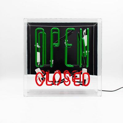 "Open / Closed" Large Glas Neon Box - TOM NEON