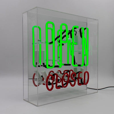 "Open / Closed" Large Glas Neon Box - TOM NEON
