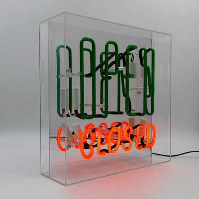 "Open / Closed" Large Glas Neon Box - TOM NEON