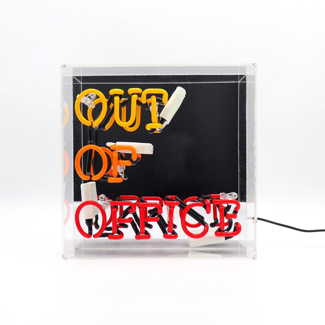 "Out Of Office" Glas Neon Box - TOM NEON