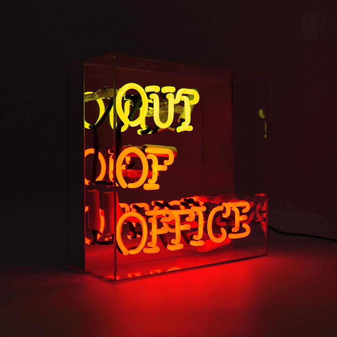 "Out Of Office" Glas Neon Box - TOM NEON