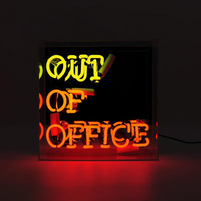 "Out Of Office" Glas Neon Box - TOM NEON