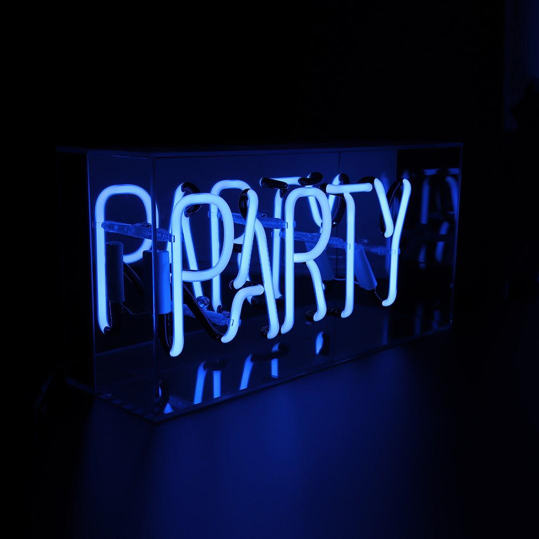 "Party" Glas Neon Box - TOM NEON