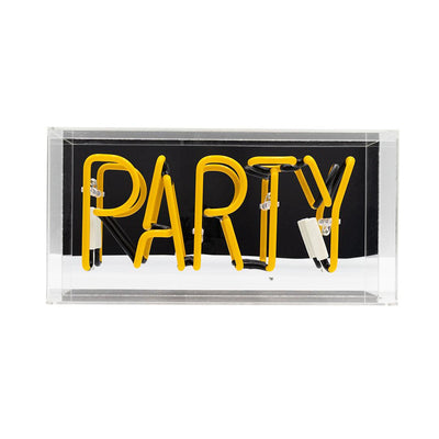 "Party" Glas Neon Box - TOM NEON