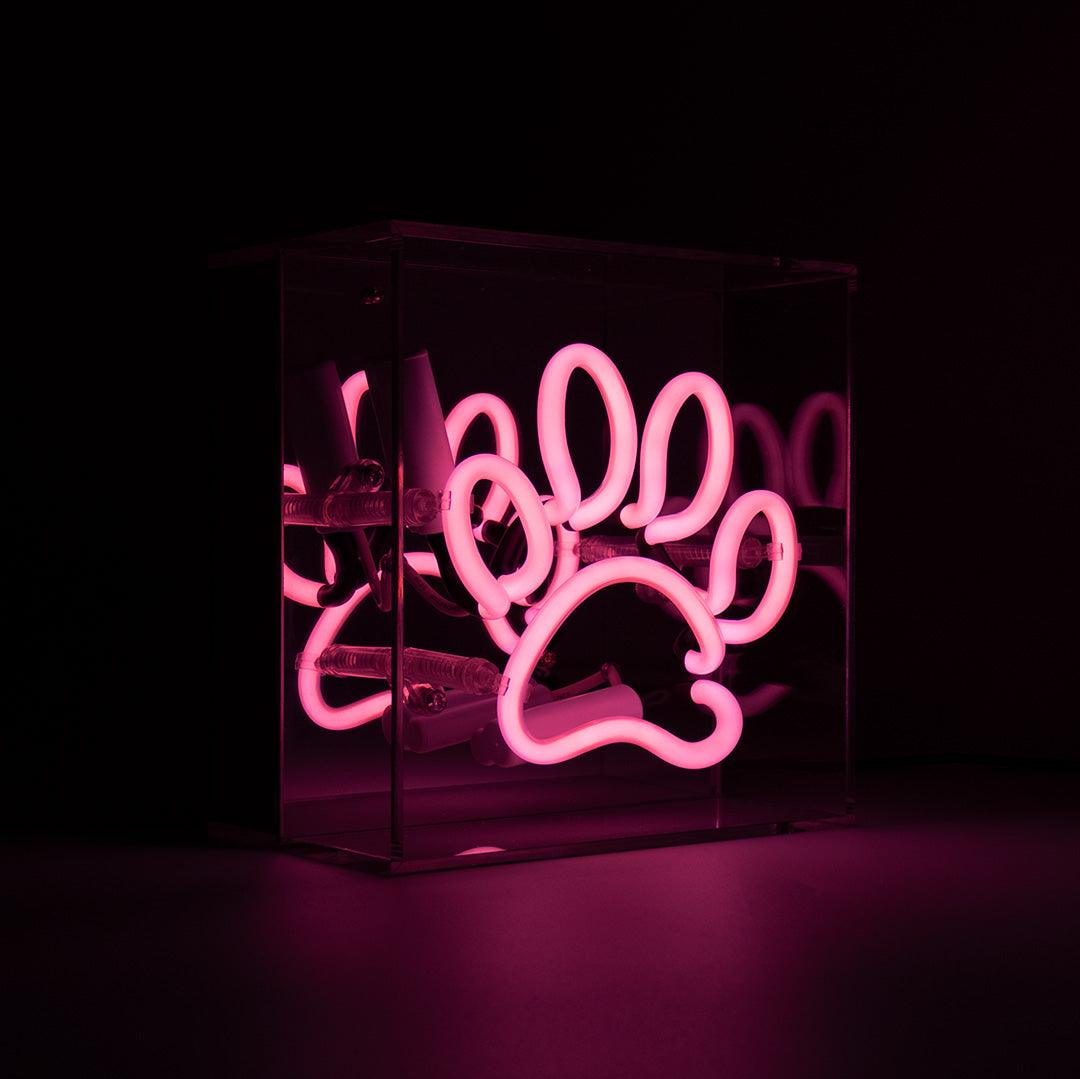 "Paw" Mini Glas Neon Box - TOM NEON