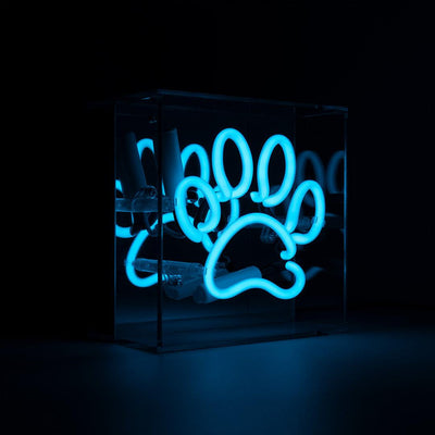 "Paw" Mini Glas Neon Box - TOM NEON