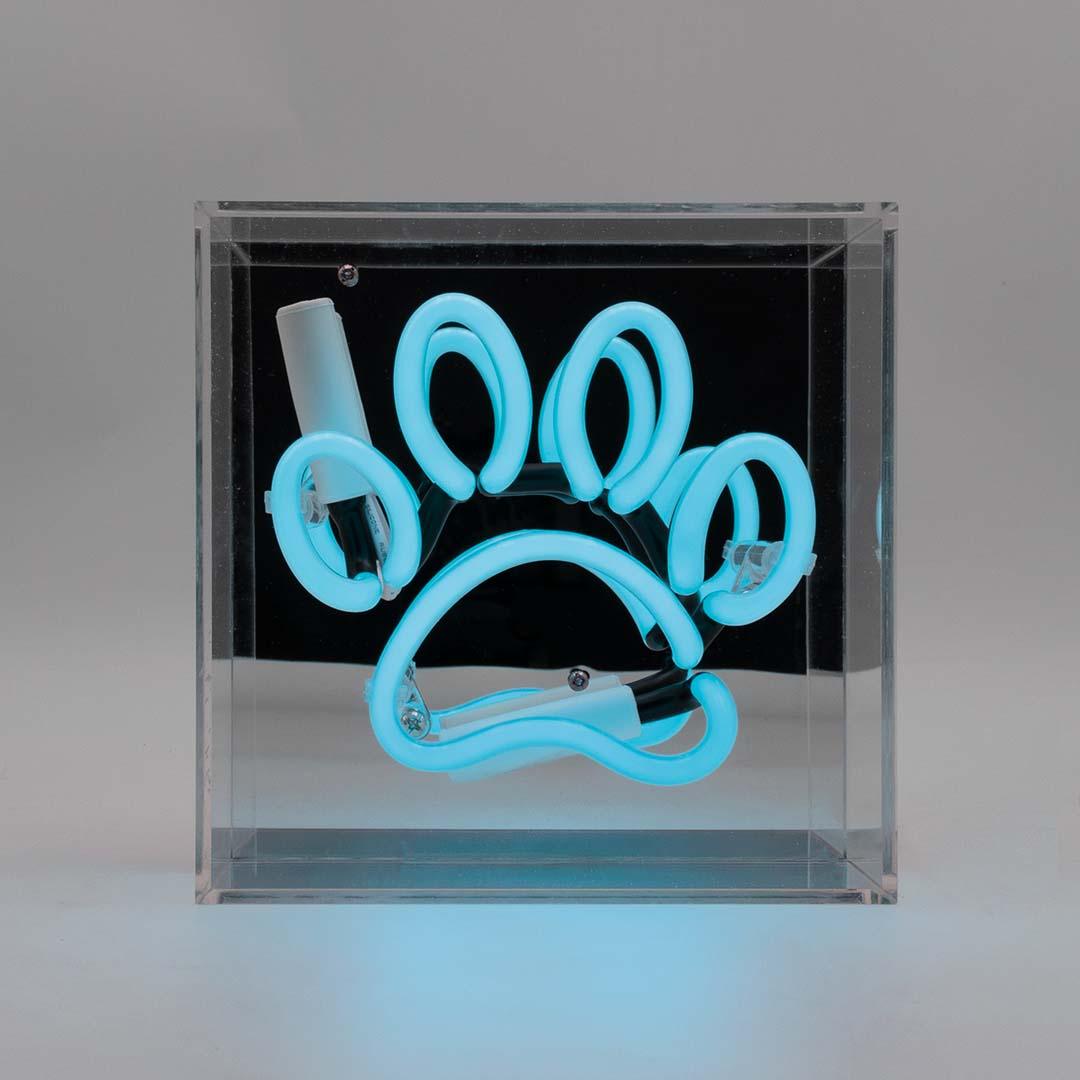 "Paw" Mini Glas Neon Box - TOM NEON