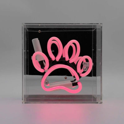 "Paw" Mini Glas Neon Box - TOM NEON