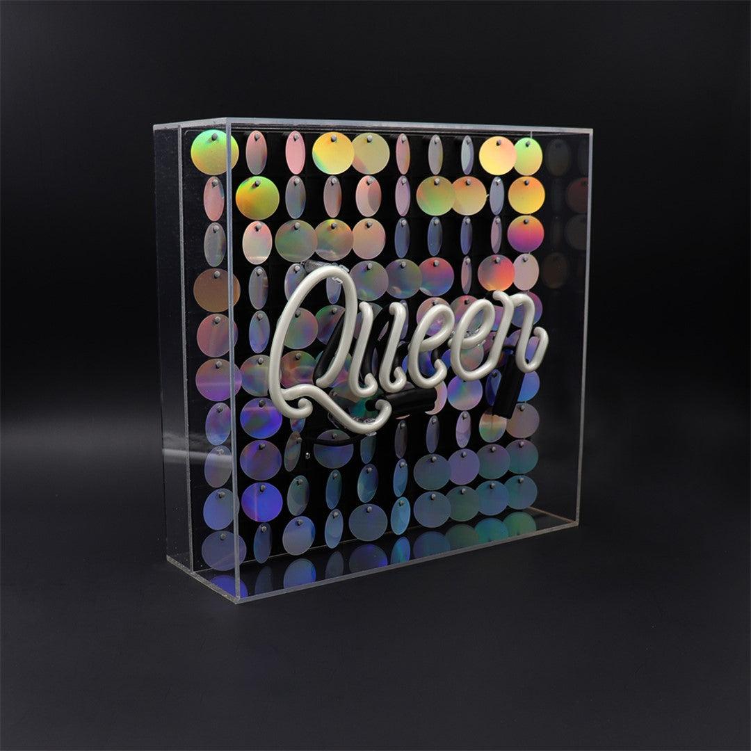 "Queen" Glas Neon Box - TOM NEON