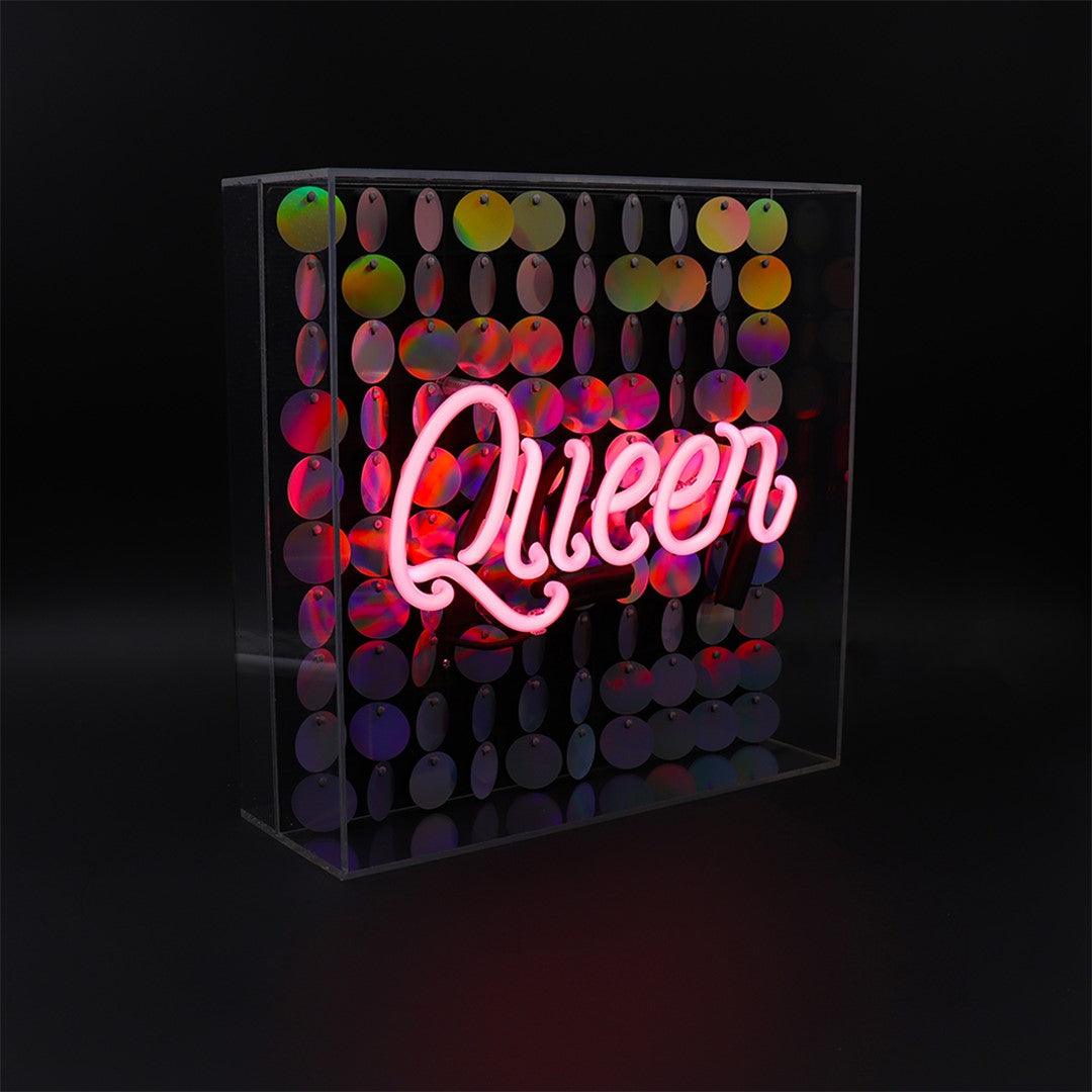 "Queen" Glas Neon Box - TOM NEON