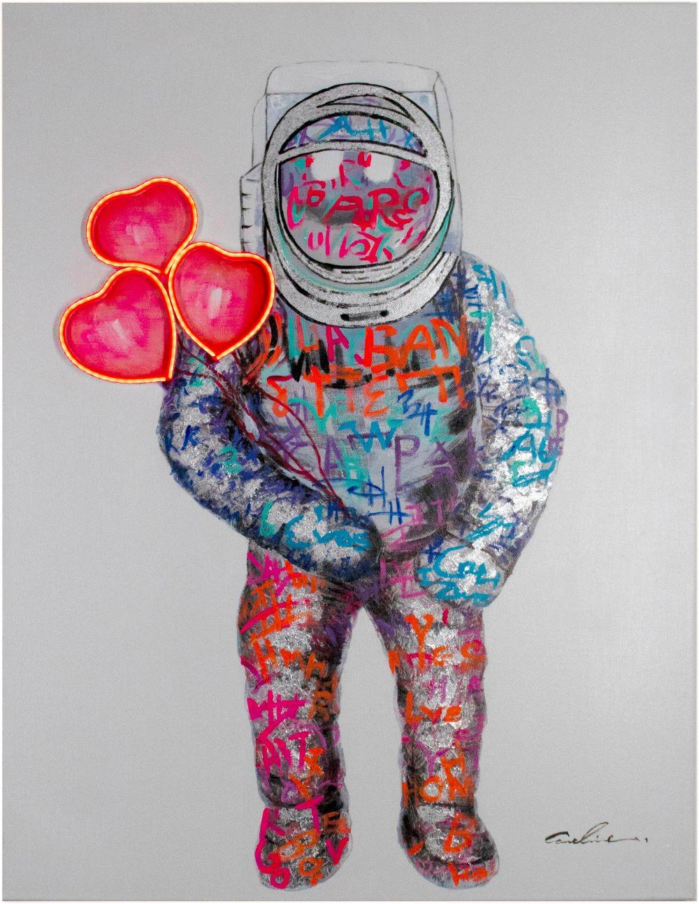 "Spaceman in Love" LED Neon Wall Art - TOM NEON